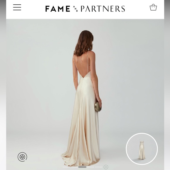 fame and partners bridesmaid dresses | | Fame And Partners Strappy Draped Gown Champagne Beige Dress Fit and natural-waist-line Partners Rain Is a Colore:jade